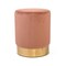 Zentique 17" Mauve Pink Contemporary Upholstered Velvet Cylindrical Vanity Stool